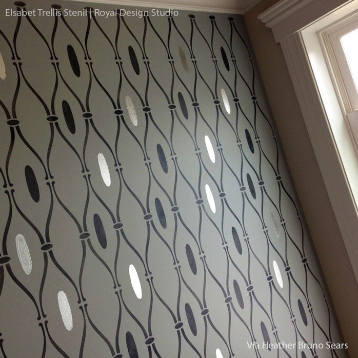 Elsabet Trellis Raven + Lily Wall Stencil