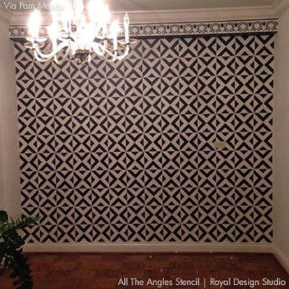 All The Angles Moroccan Wall Stencil