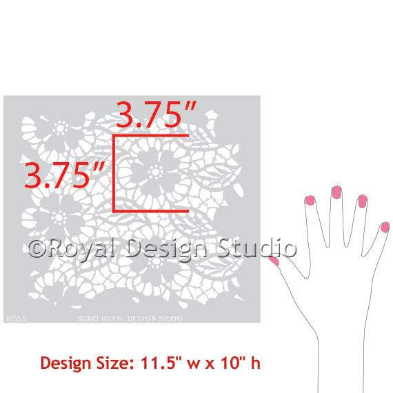 Fleur de Lace Furniture Stencil