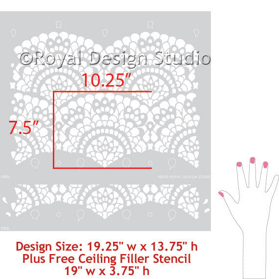 Spanish Lace Scallop Wall Stencil