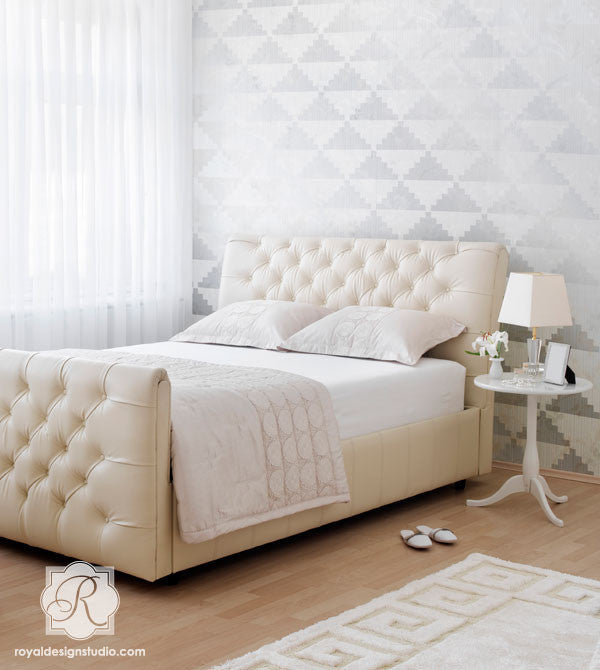 Step Up Triangles Wall Stencil Large