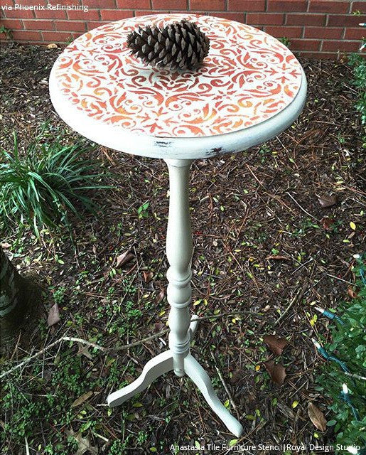 Anastasia Damask Tile Furniture Stencil