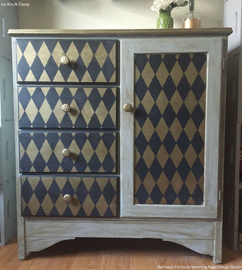 Harlequin Furniture Stencil