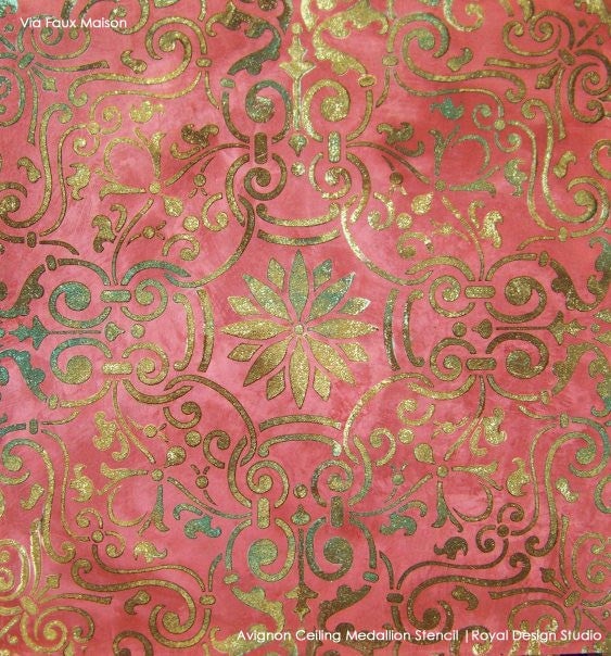 Avignon Ceiling Medallion Stencil