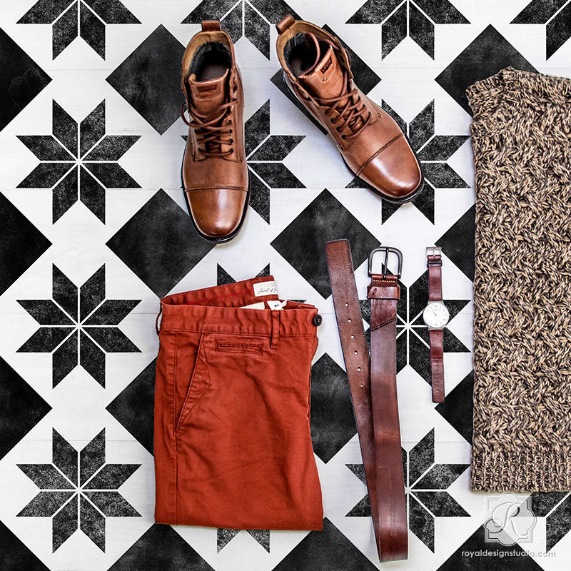 Star Quilt Tile Stencil