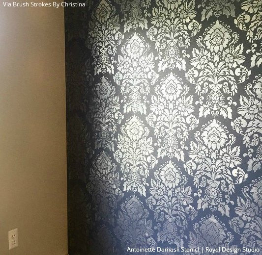 Antoinette Damask Wall Stencil