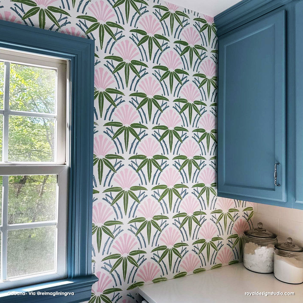 Upscaled Cabana Bamboo Wall Stencil