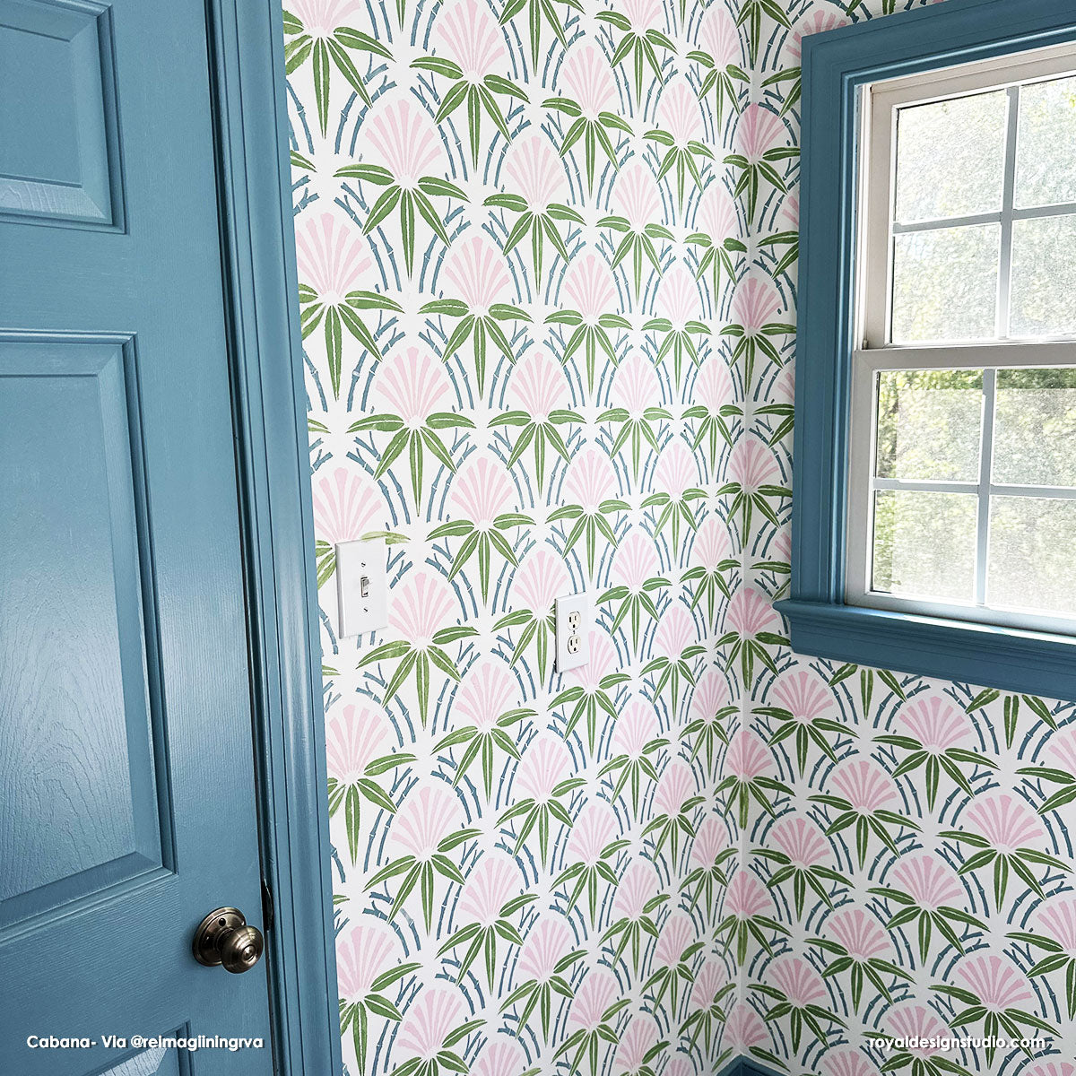 Upscaled Cabana Bamboo Wall Stencil