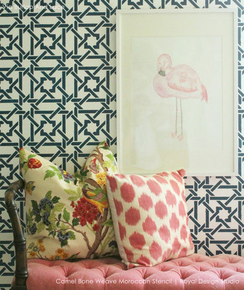 Camel Bone Weave Moroccan Stencil Small