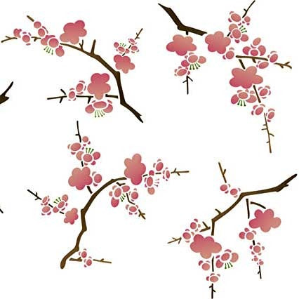 Cherry Blossoms Stencil