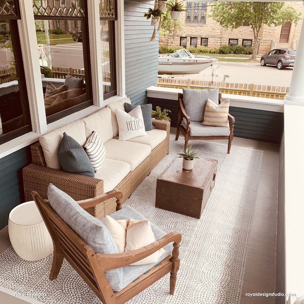 Chunky Cable Knit Wall Stencil