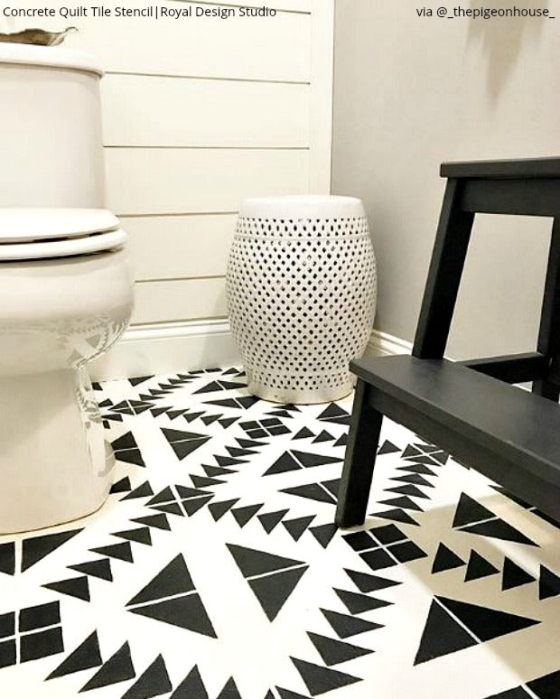 Concrete Quilt Tile Stencil