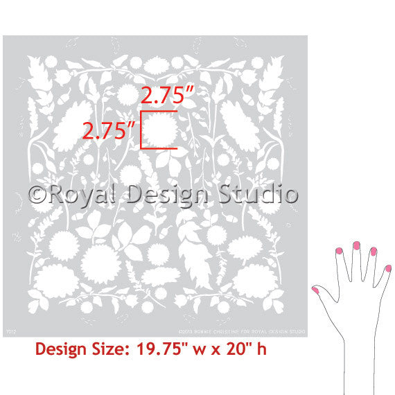Forest Floor Damask Stencil