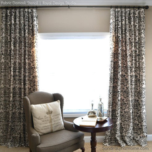 Fabric Damask Wall Stencil