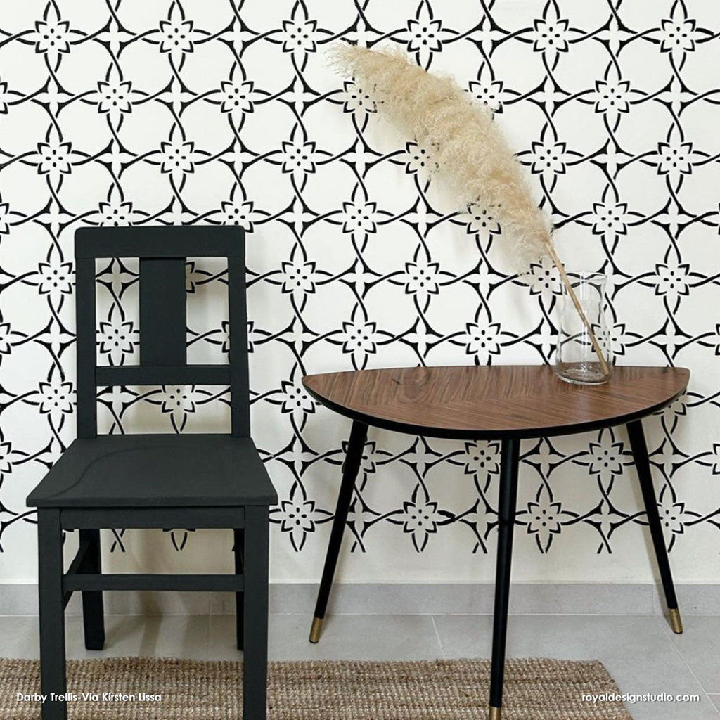 Darby Trellis Wall Stencil