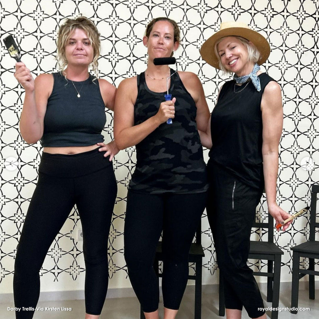 Darby Trellis Wall Stencil