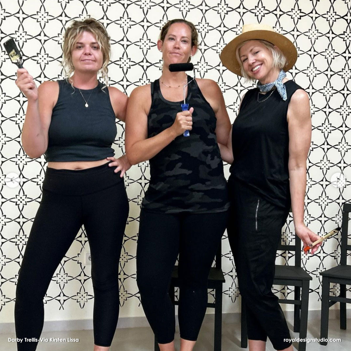 Darby Trellis Wall Stencil