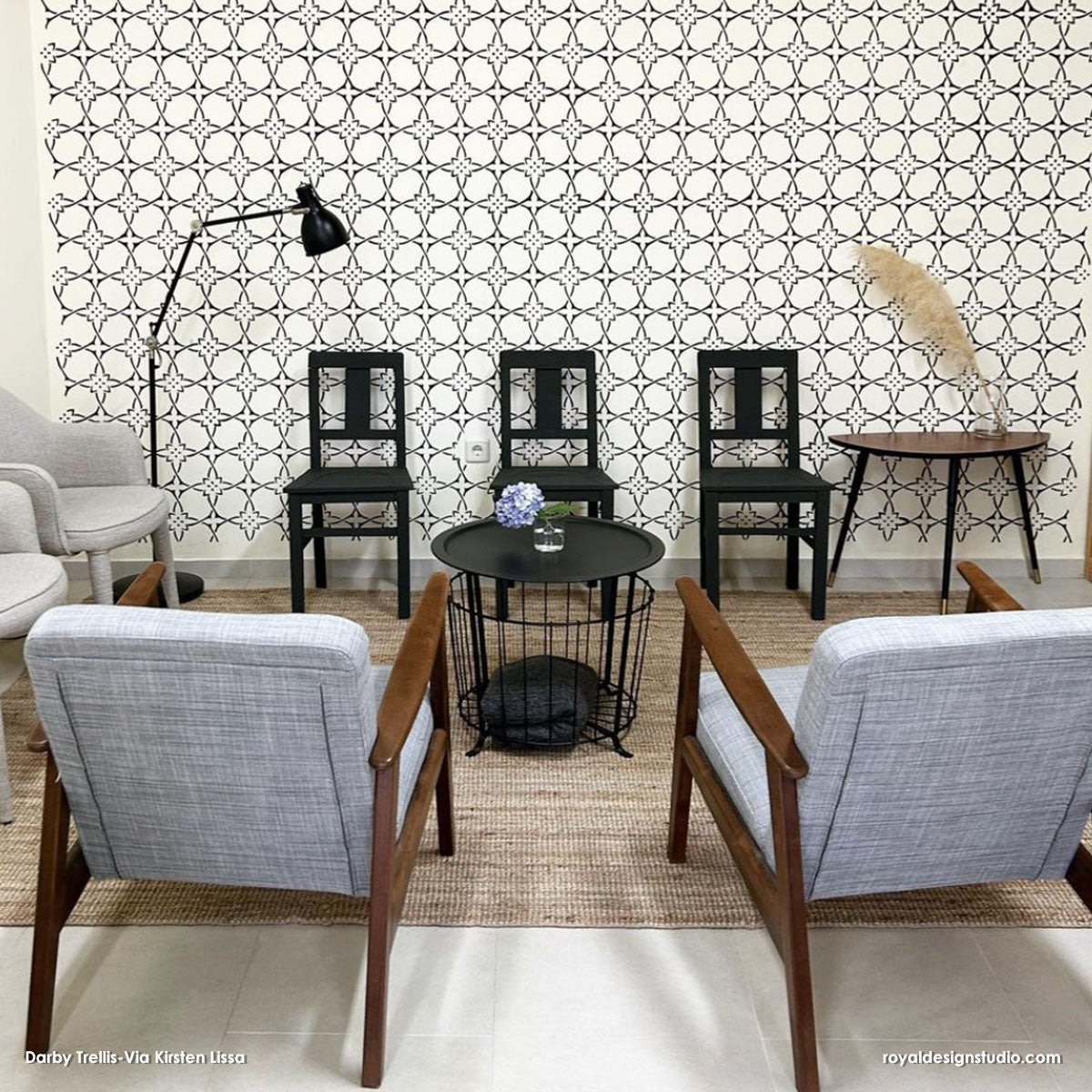 Darby Trellis Wall Stencil