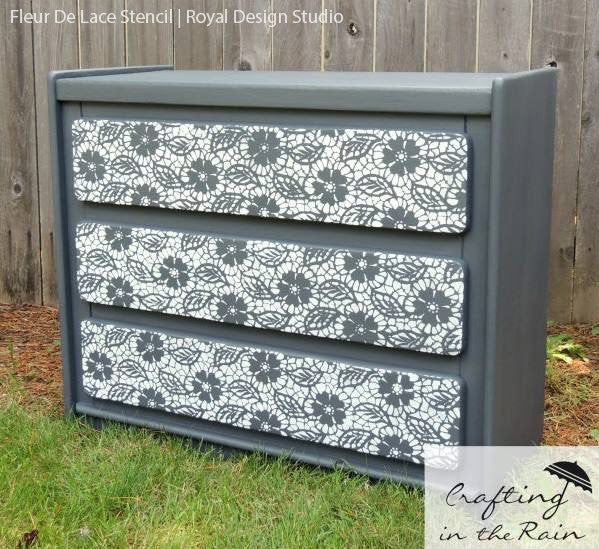 Fleur de Lace Furniture Stencil