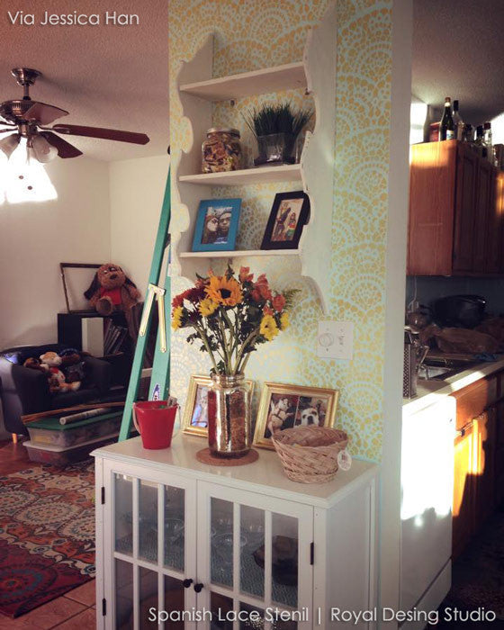 Spanish Lace Scallop Wall Stencil