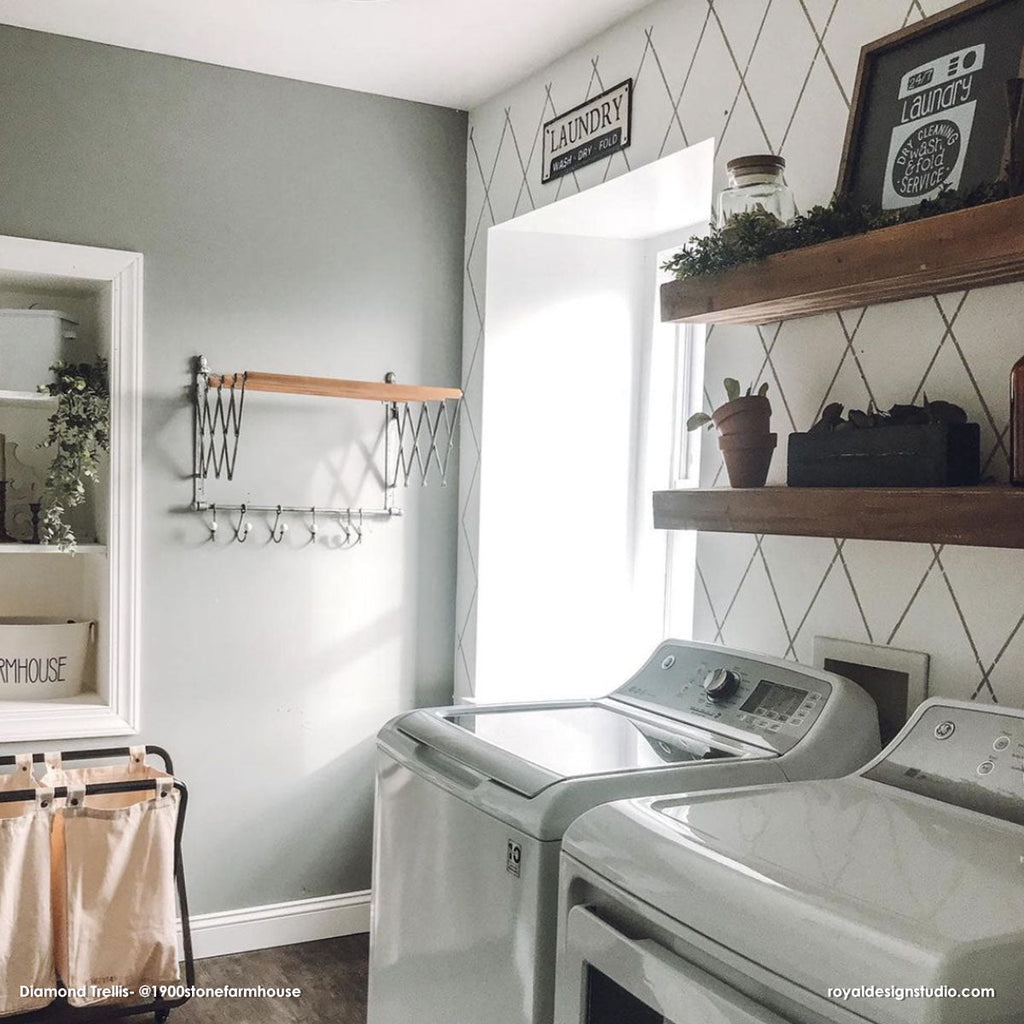 Diamond Trellis Wall Stencil