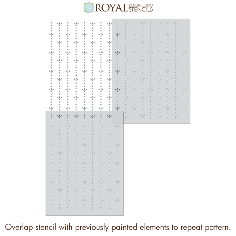 Dotty Stripe Wall Stencil Pattern