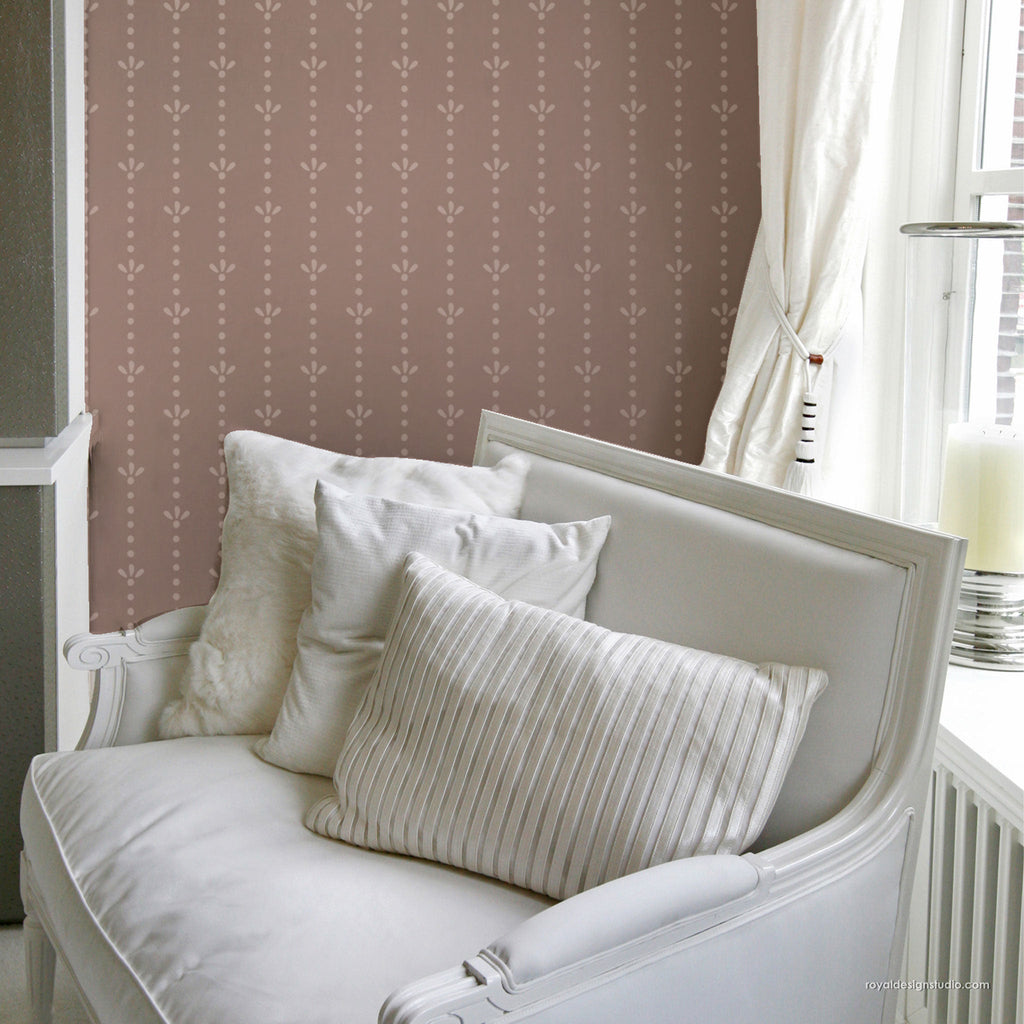 Dotty Stripe Wall Stencil Pattern
