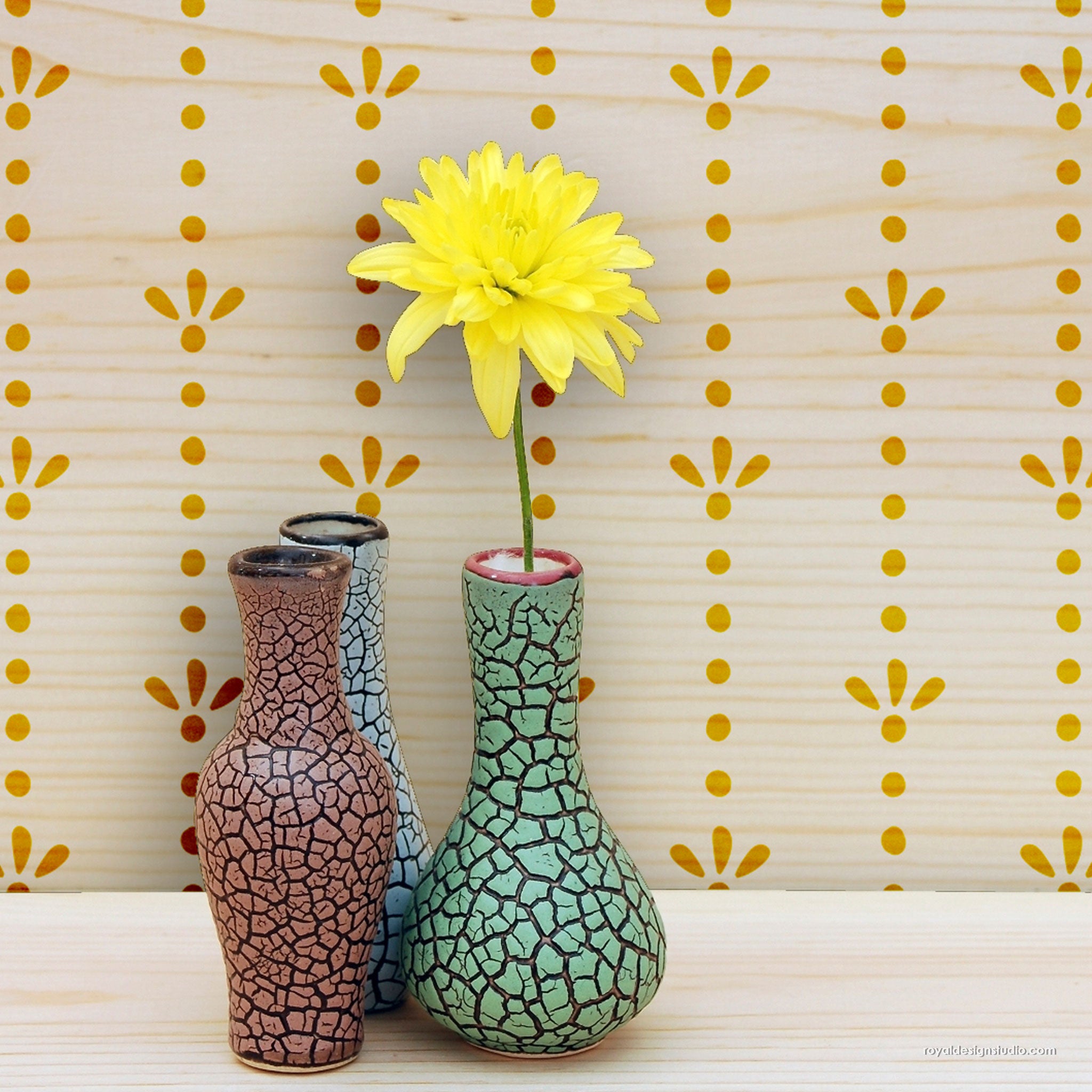 Dotty Stripe Wall Stencil Pattern