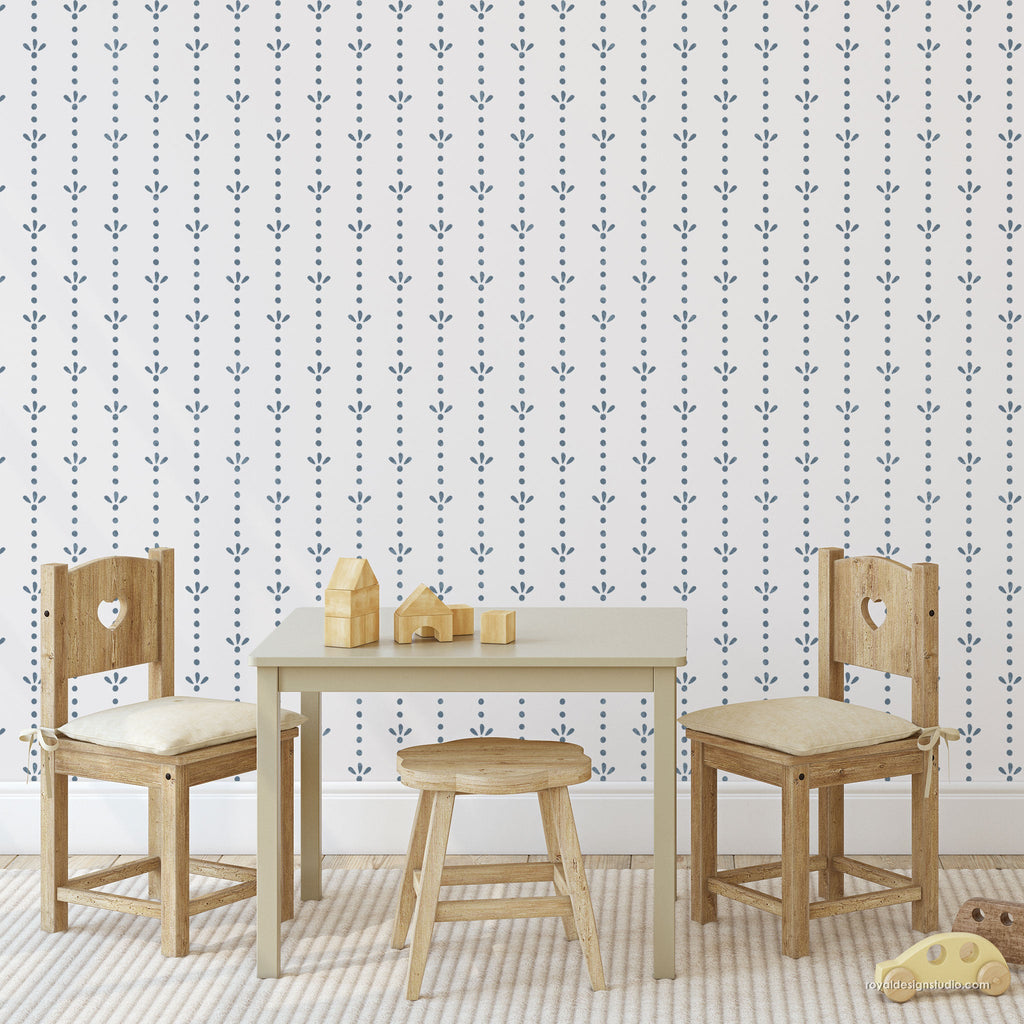 Dotty Stripe Wall Stencil Pattern