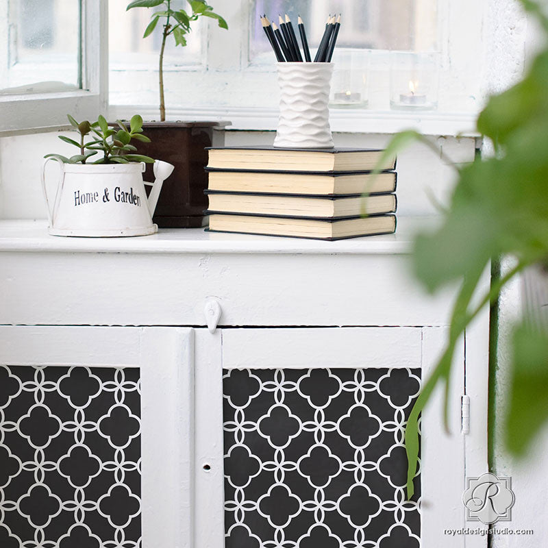 Eastern Lattice Furniture Stencil