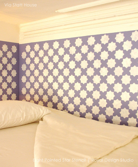 Eight Pointed Stars Moroccan Stencil