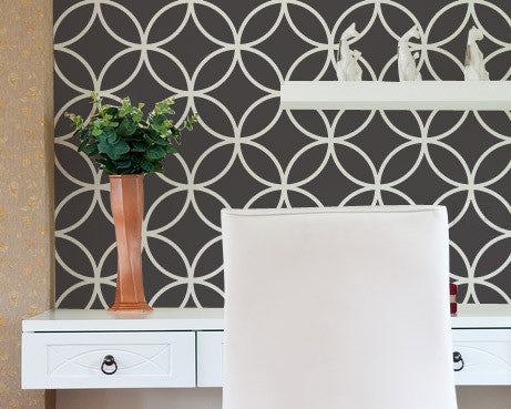 Endless Circles Lattice Moroccan Stencil