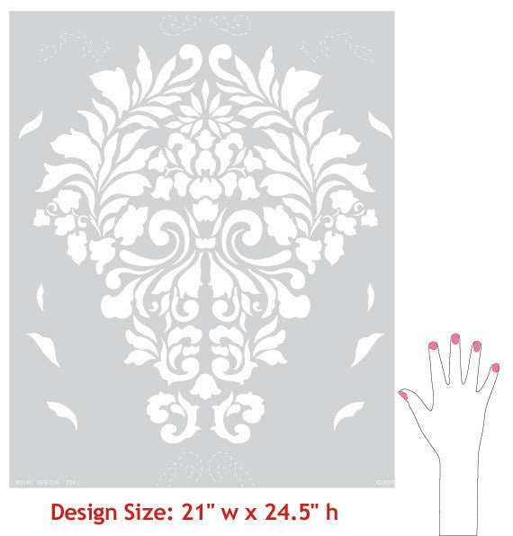 Grand Fabric Damask Wall Stencil