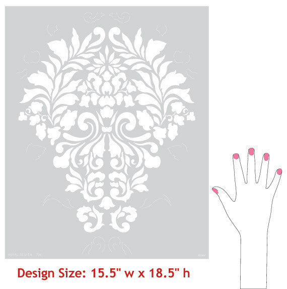 Fabric Damask Wall Stencil