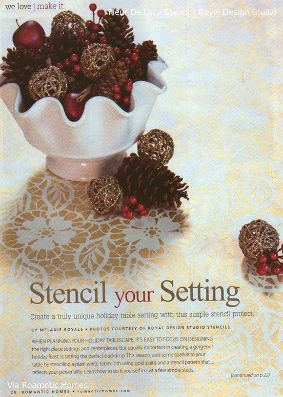 Fleur de Lace Furniture Stencil