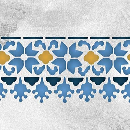 Fez Floral Border Moroccan Stencil