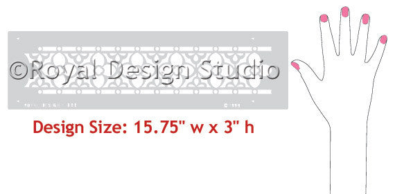 Flower Chain Border Stencil