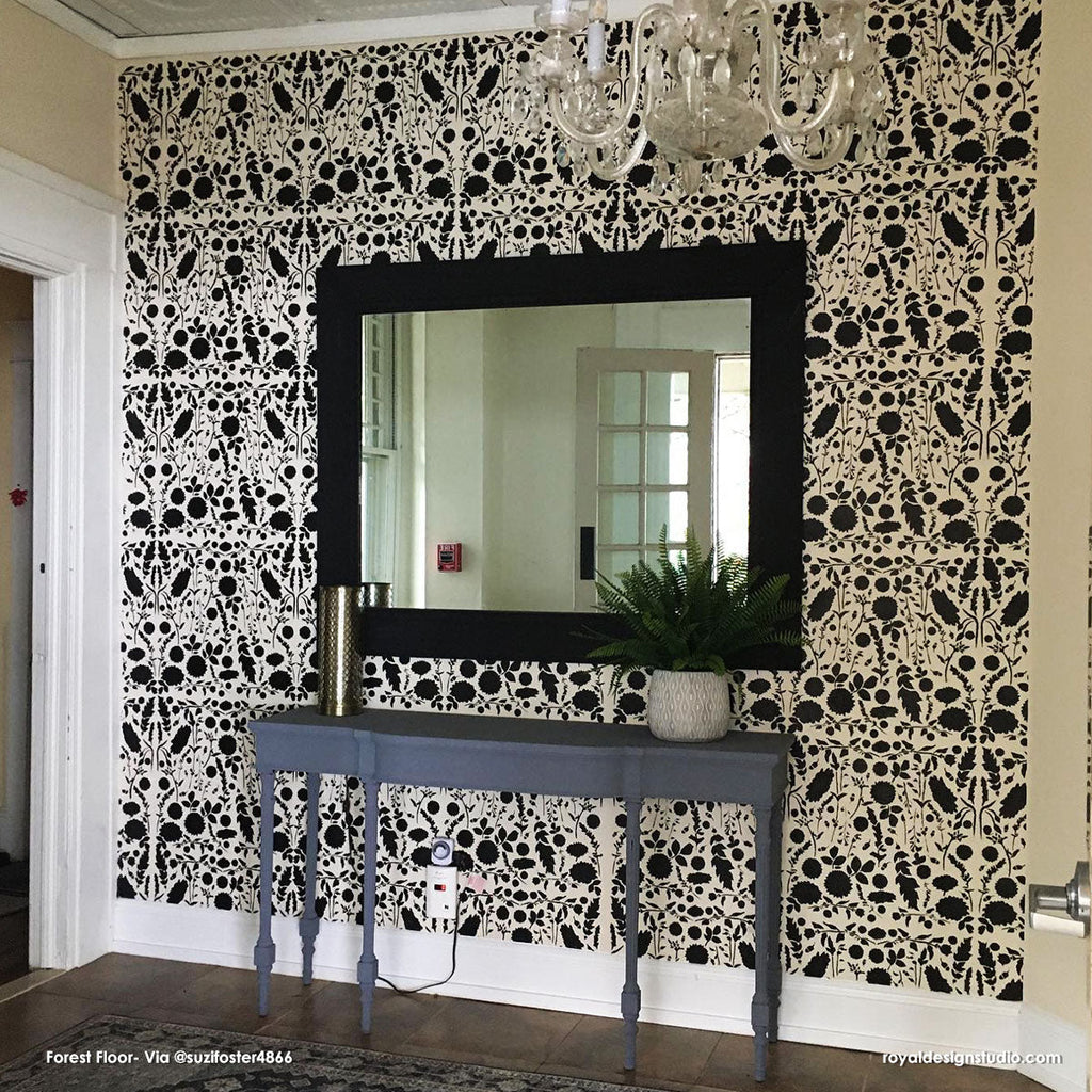 Forest Floor Damask Stencil