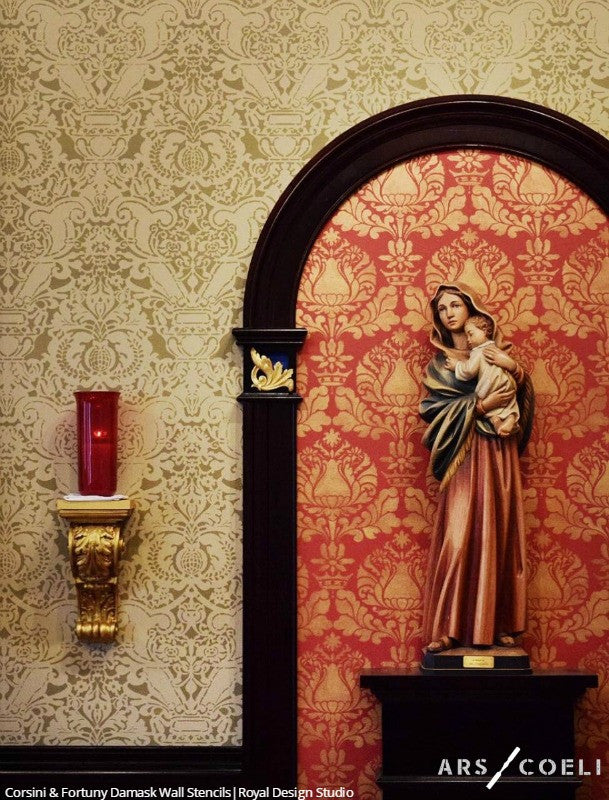 Fortuny Damask Wall Stencil