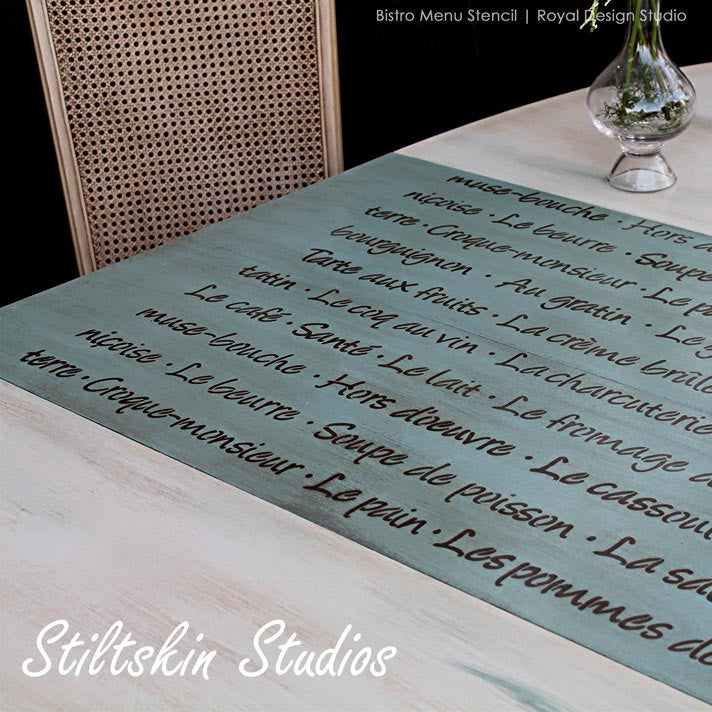 French Menu Lettering Stencil