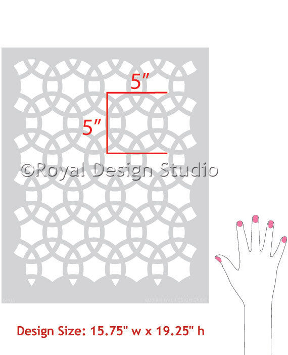 Meknes Circles Moroccan Furniture Stencil