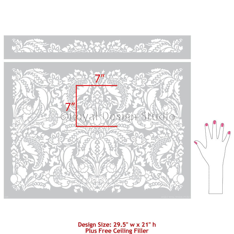 Isadora Damask Wall Stencil