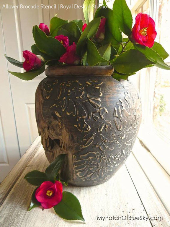 Allover Brocade Furniture Stencil