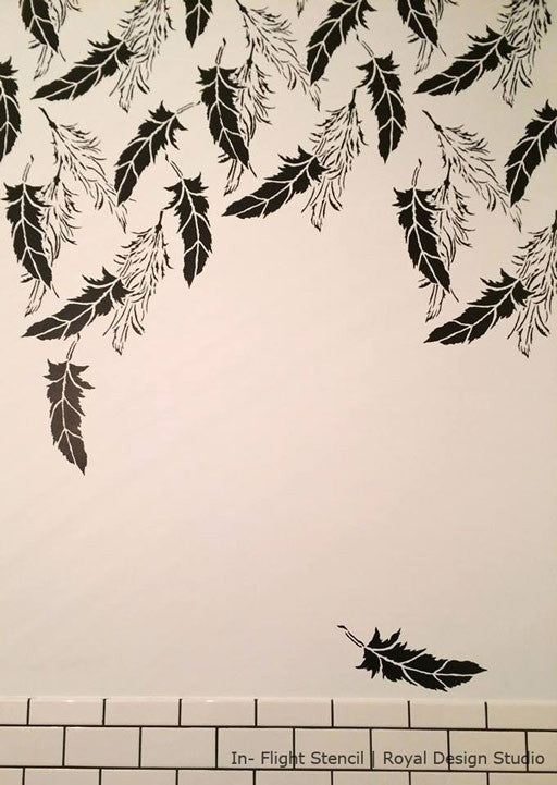 In Flight Feather Raven + Lily Stencil