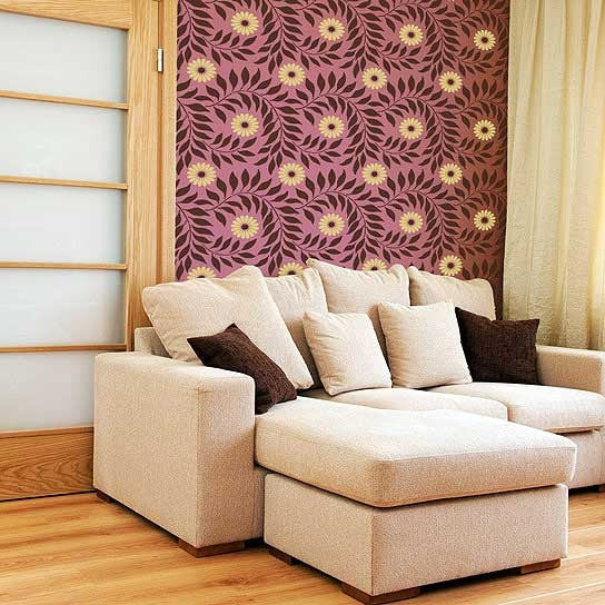 Indian Floral Wall Stencil
