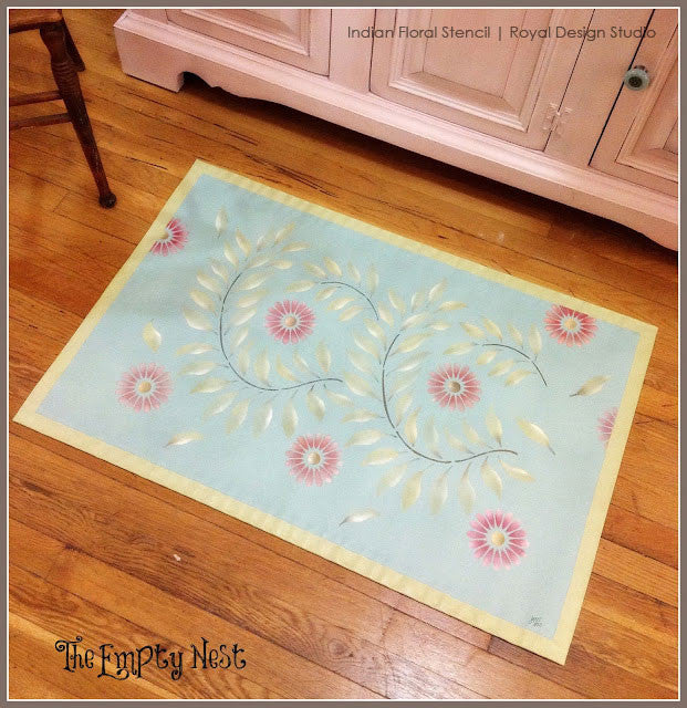 Indian Floral Wall Stencil