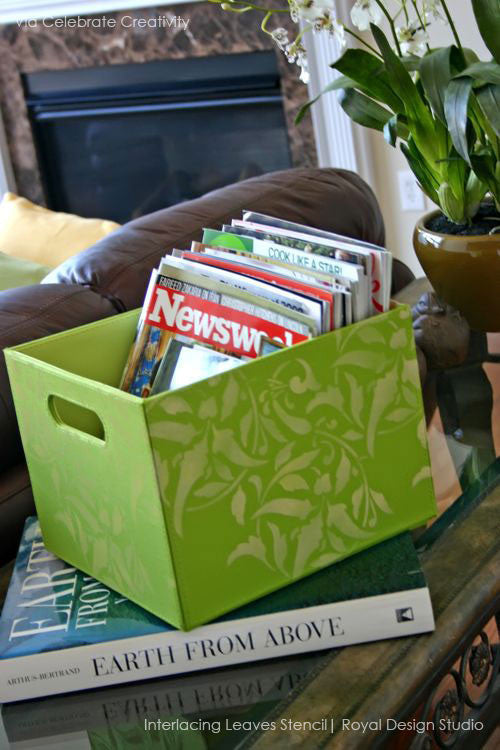 Interlacing Leaves Allover Stencil