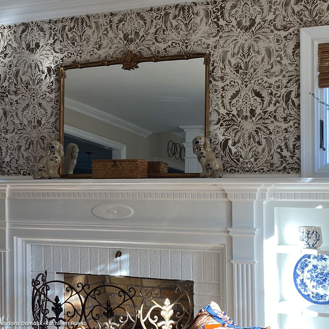 Isadora Damask Wall Stencil