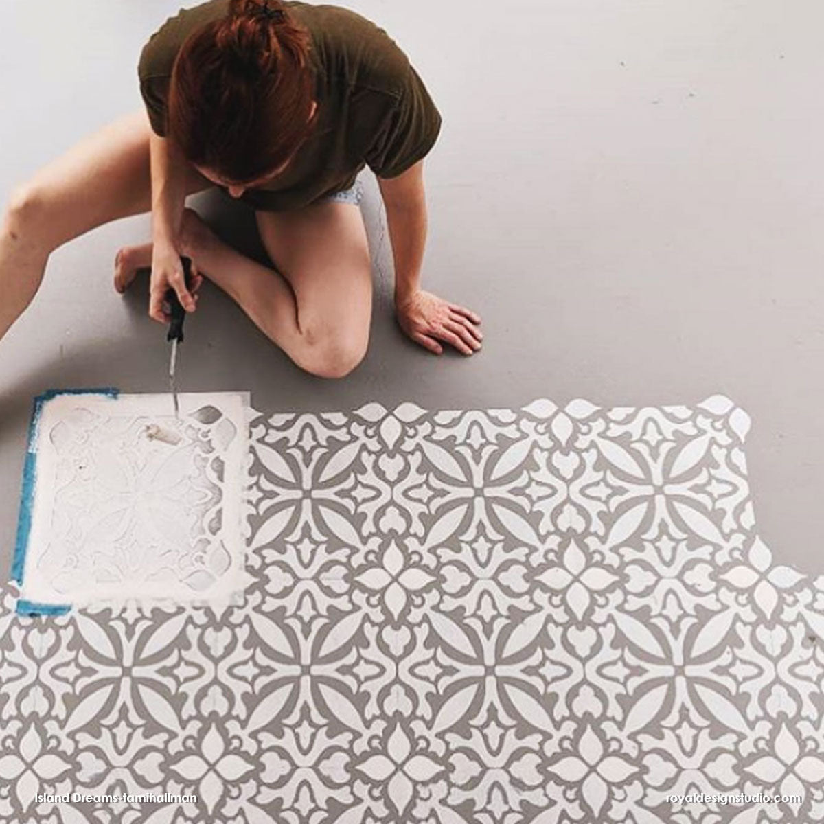 Island Dreams Tile Allover Stencil