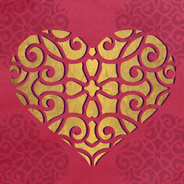Lace Heart Wall Stencil